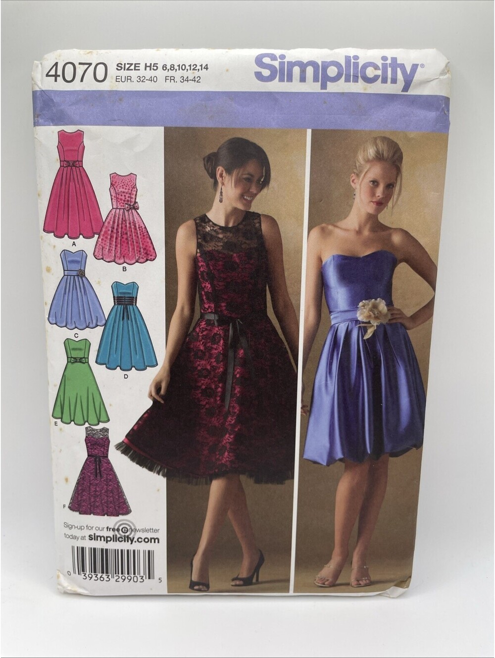Simplicity Misses' Dress Pattern 4070 Size 6-14 UNCUT